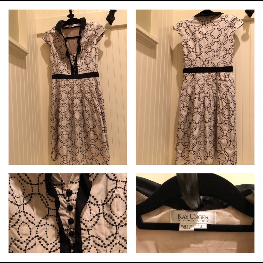 Kay Unger Embroidered Silk Dress, worn once